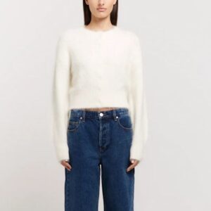 1Brushed Alpaca Button Cropped Cardigan Brushed Alpaca Button Cropped Cardigan
