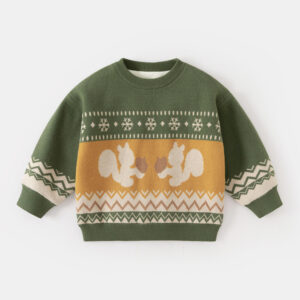 1 Animal Pattern Jacquard Baby Sweater