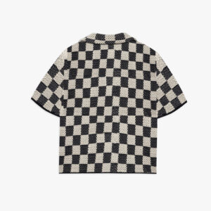 1 Checkered Polo Crochet Shirt Men