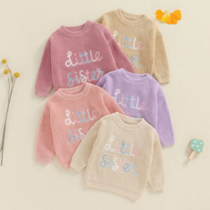 6 Baby Letters Knit Birthday Tops