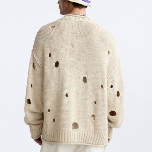 6 Button Men Cardigan With Holes