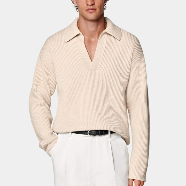 Cashmere Wool Polo Sweater