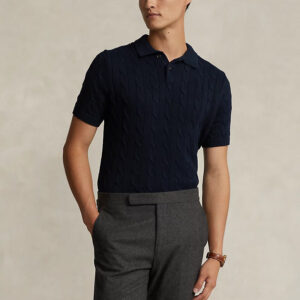 Cable Knit Polo Sweater