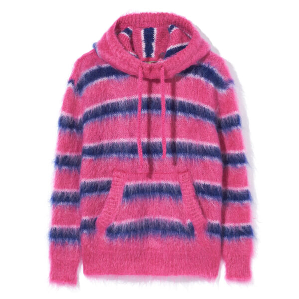 Striped Mohair Hoodie Women - Image 4