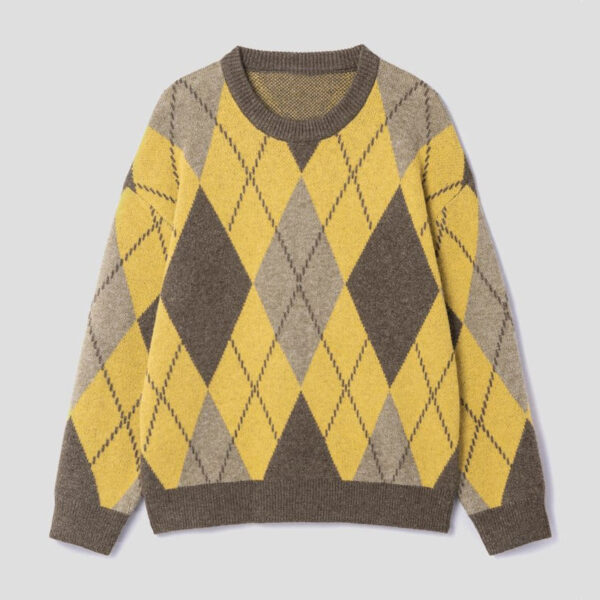 Argyle Mohair Sweater Men - Image 3