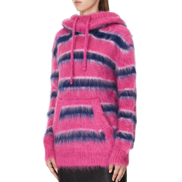 Striped Mohair Hoodie Women - Image 2