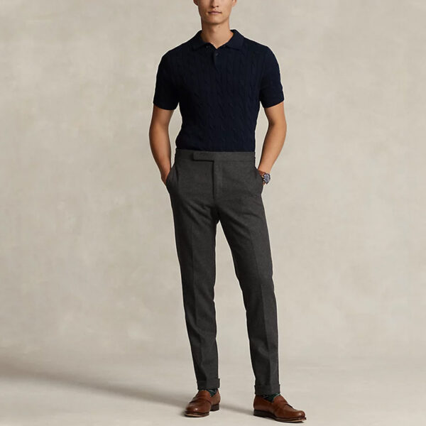 Cable Knit Polo Sweater - Image 3