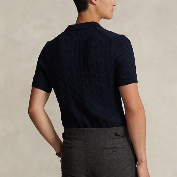 Cable Knit Polo Sweater - Image 5