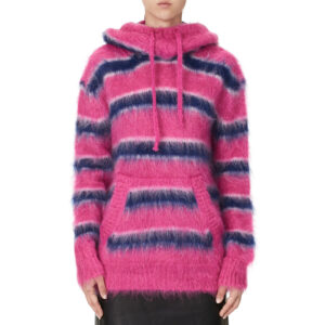 Striped Mohair Hoodie Women