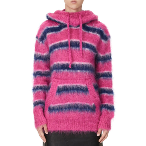 Striped Mohair Hoodie Women
