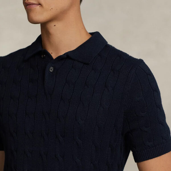 Cable Knit Polo Sweater - Image 4