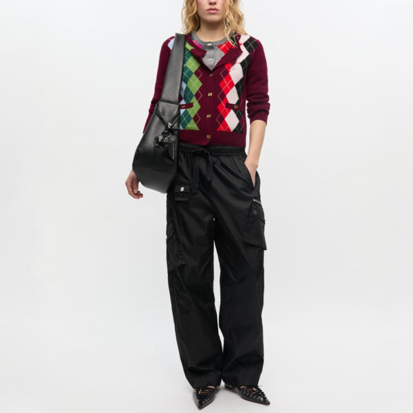 Burgundy Check Cardigan Sweater - Image 2