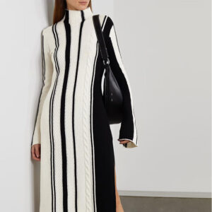 Contrast Color Stripe Knit Dress