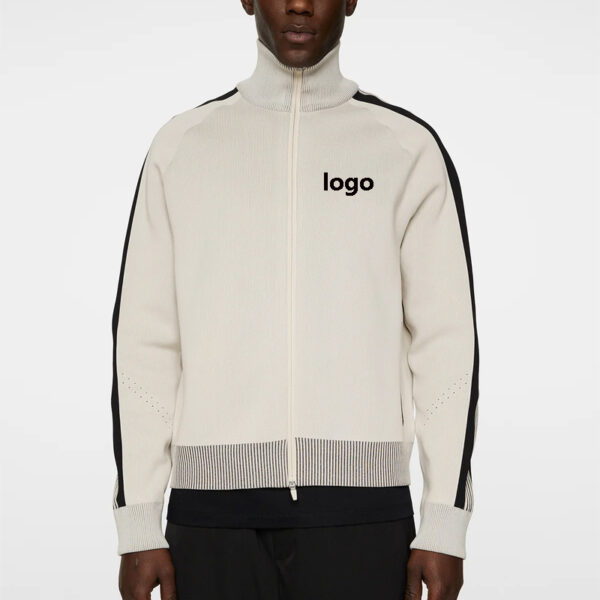 Jacquard Zip Cardigan Sweater